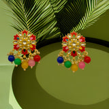 Designer Kundan Dangler Earrings Jhumki Set for Women