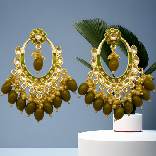 Designer Kundan Dangler Earrings Set for Girls