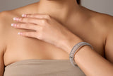 Rhodium plated American diamond Bangles Kada type for women