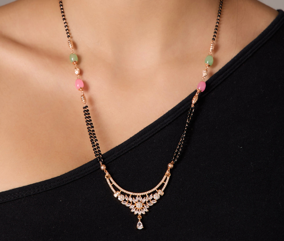 Traditional Rose Gold plated one Gram forming Mangalsutra  for women.