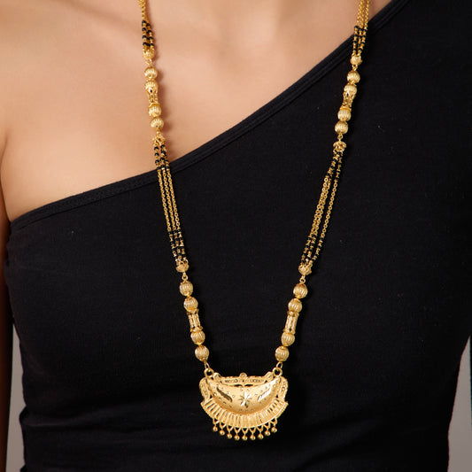Ethnic One gram Gold plated  Mangalsutra Tanmaniya Jewelry Set for women