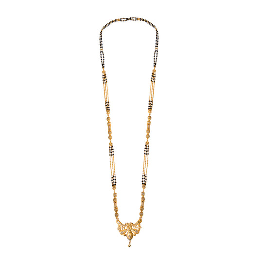 One gram Gold plated long size Mangal-sutra with chain Jewelry Set for women
