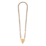 Traditional Gold plated  with Black Beads Mangalsutra Tanmaniya for women