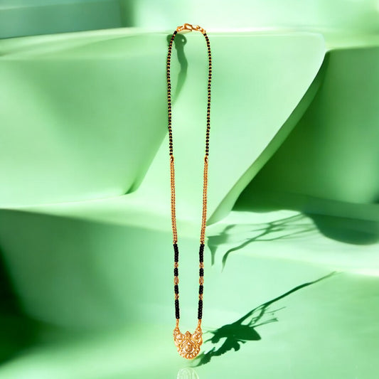 Indian Traditional Gold plated Mangal sutra with black Beads for women