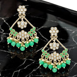 Multicolor Fancy Kundan & Pearl Jhumke Earrings Jewelry Set for Girls & Women